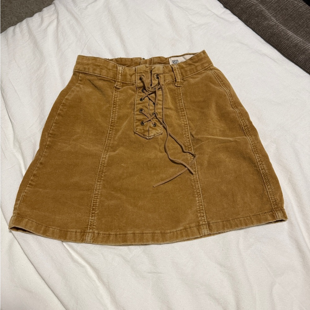 Brown Lace-Up Women's Skirt